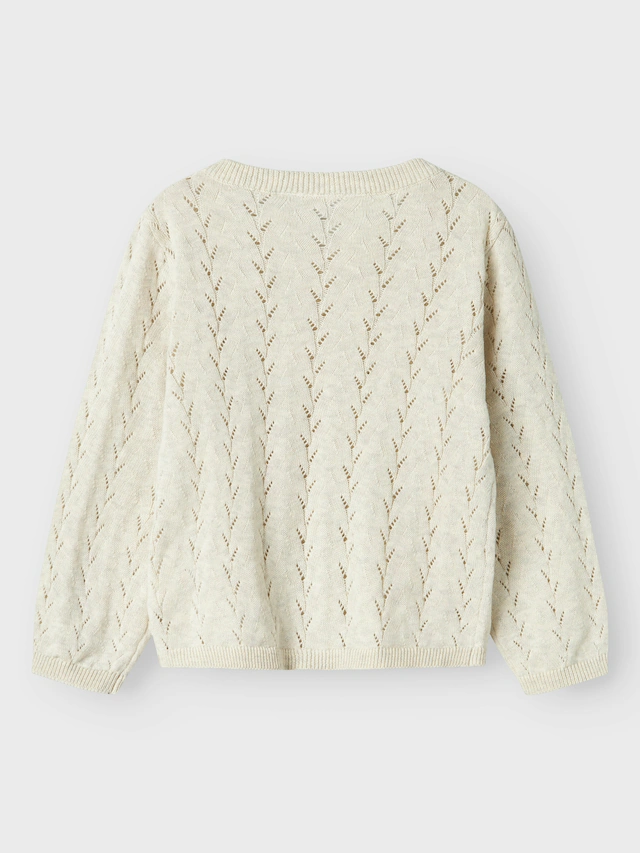 Name It Strickjacke »NMFBANNI für Mädchen mit Ajour-Strick und Rippbündchen« unifarben, casual, regular fit, Baumwolle, Rundhals