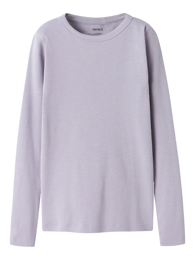 Name It Langarmshirt »NKFNAKAL LS TOP NOOS« in Basic-Form und leicht gerippter Qualität