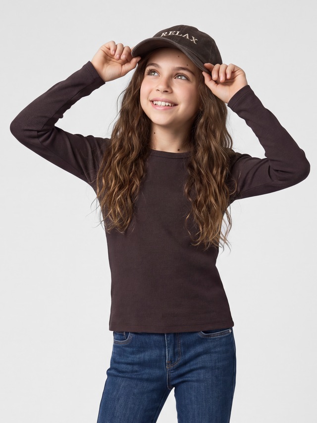 Name It Langarmshirt »NKFNAKAL LS TOP NOOS« in Basic-Form und leicht gerippter Qualität
