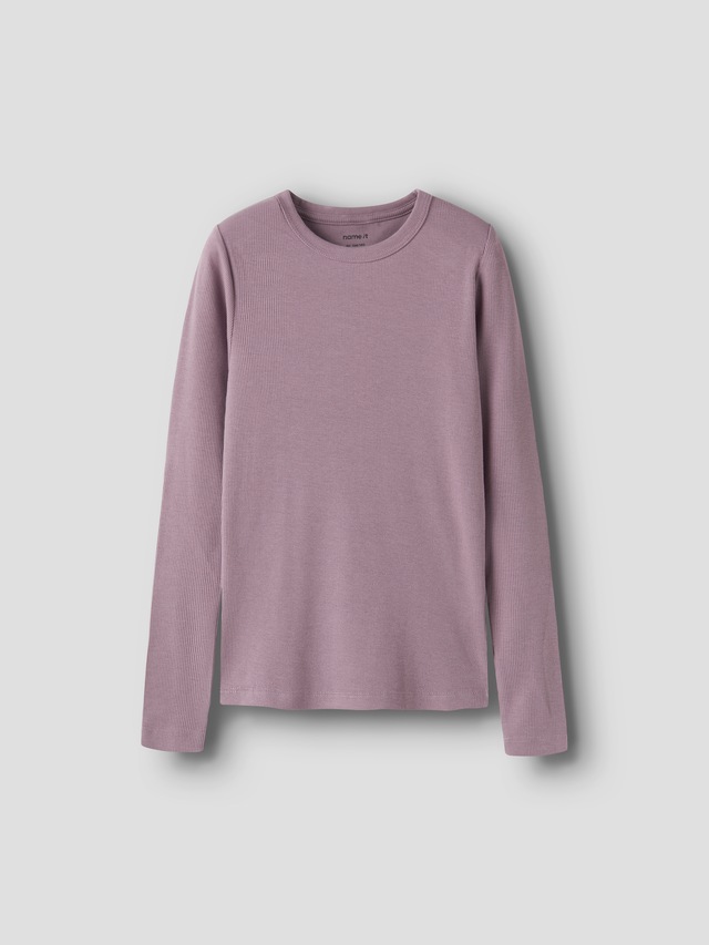 Name It Langarmshirt »NKFNAKAL LS TOP NOOS« in Basic-Form und leicht gerippter Qualität