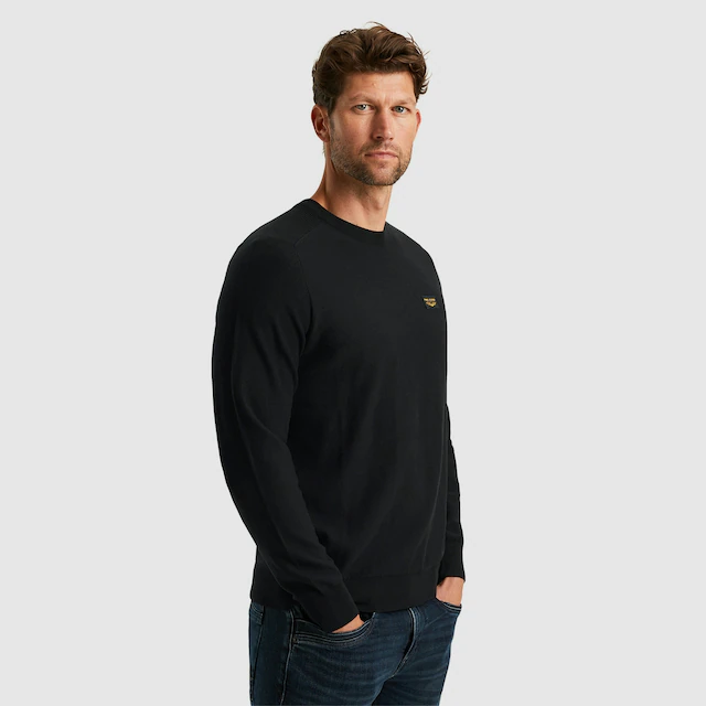 PME LEGEND Rundhalspullover »American classic Buckley knit« mit Logo Stickerei