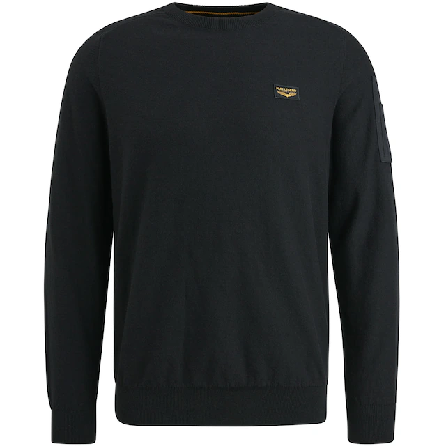 PME LEGEND Rundhalspullover »American classic Buckley knit« mit Logo Stickerei