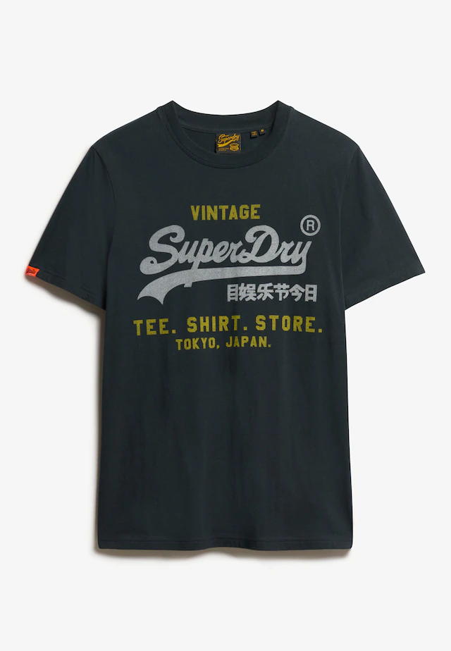 Superdry Rundhalsshirt »VL HERITAGE RELAXED TEE« Relaxed Fit, aus Baumwolle und Single Jersey, Kurzarm, pflegeleicht