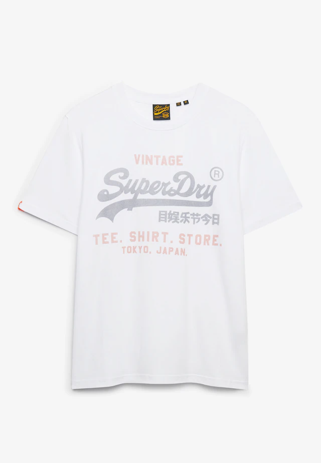 Superdry Rundhalsshirt »VL HERITAGE RELAXED TEE« Relaxed Fit, aus Baumwolle und Single Jersey, Kurzarm, pflegeleicht