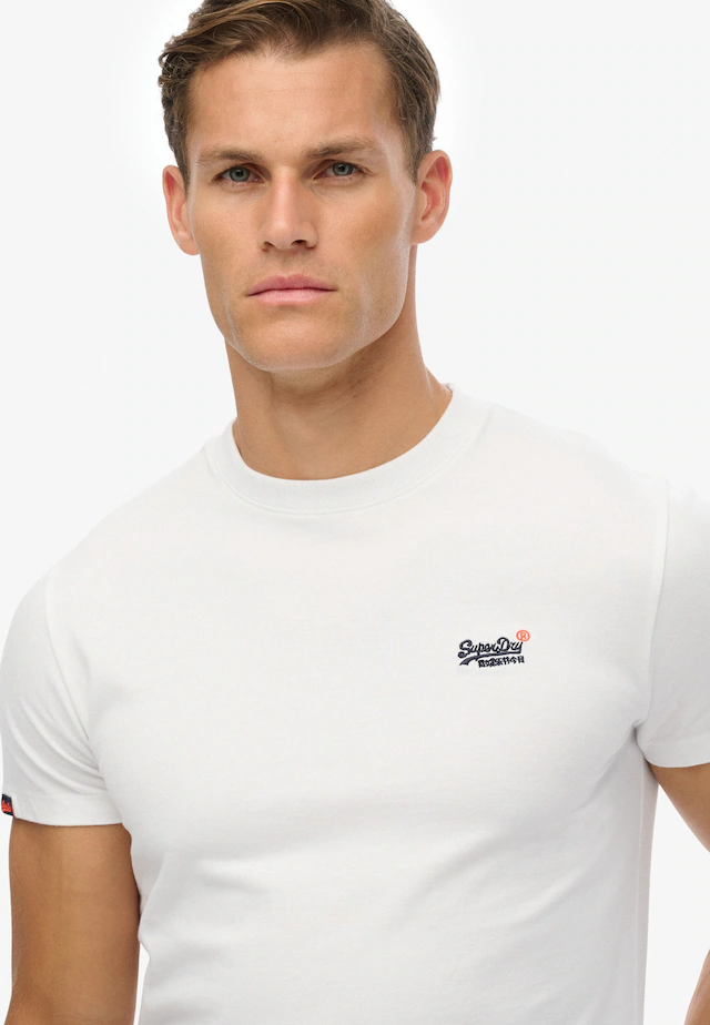 Superdry Rundhalsshirt »ESSENTIAL CONTRAST EMB TEE« Slim Fit, aus Baumwolle und Single Jersey, mit Print, pflegeleicht