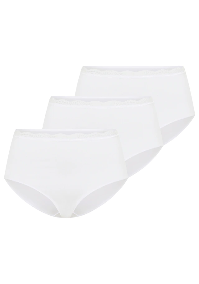 YSABEL MORA Taillenslip »BASIC COLLECTION COTTON WITH LACE« hochgeschnitten und mit zarter Spitze verfeinert