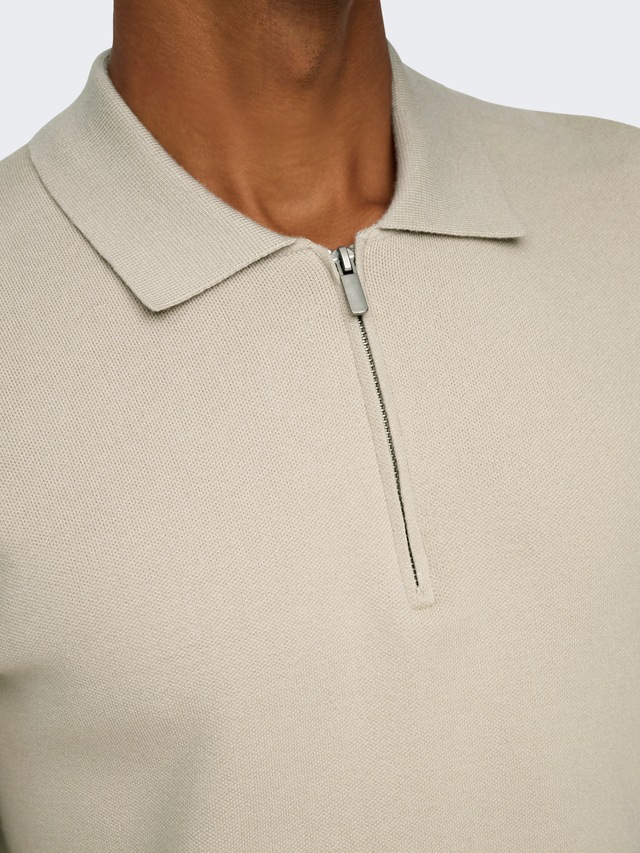 ONLY & SONS Polokragenpullover »ONSCOOPER REG LS 12 HALF ZIP POLO«