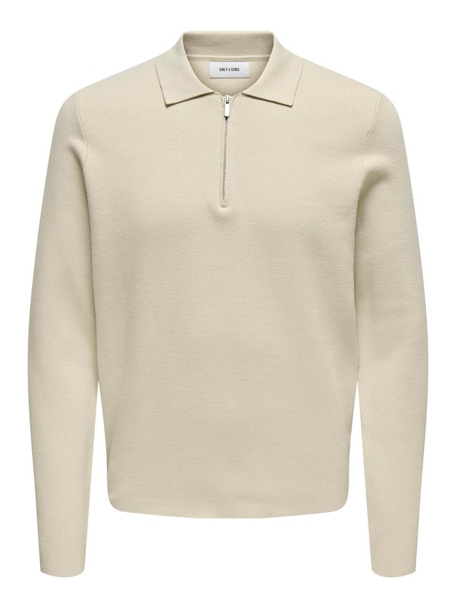 ONLY & SONS Polokragenpullover »ONSCOOPER REG LS 12 HALF ZIP POLO«
