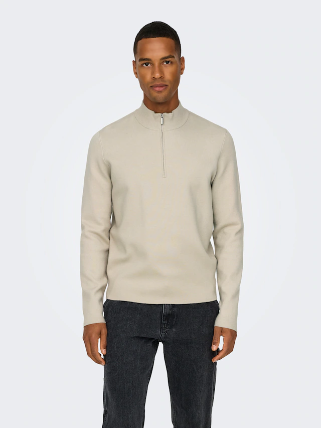 ONLY & SONS Troyer »ONSCOOPER REG 12 HALF ZIP HIGH NECK KNIT«