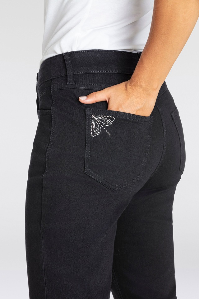 MAC Gerade Jeans »MELANIE dragon-fly« Dekoratibe Nietendetails auf der hinteren Tasche