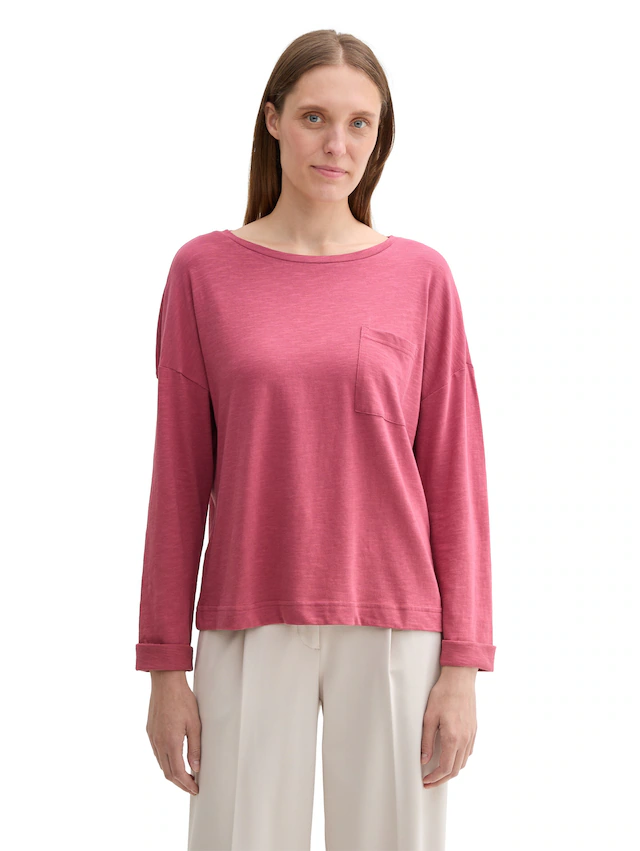 TOM TAILOR Langarmshirt mit Brusttasche
