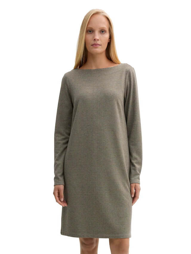 TOM TAILOR Midikleid Ohne Taschen mit U-Boot-Ausschnitt