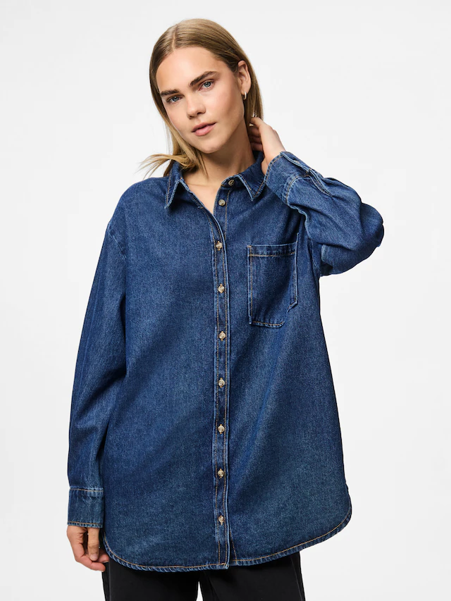 pieces Jeansbluse »PCMAISIE LS DENIM SHIRT NOOS BC«
