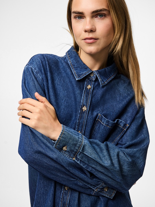 pieces Jeansbluse »PCMAISIE LS DENIM SHIRT NOOS BC«