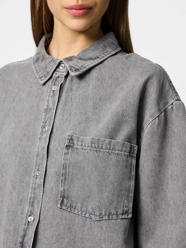 pieces Jeansbluse »PCMAISIE LS DENIM SHIRT NOOS BC«