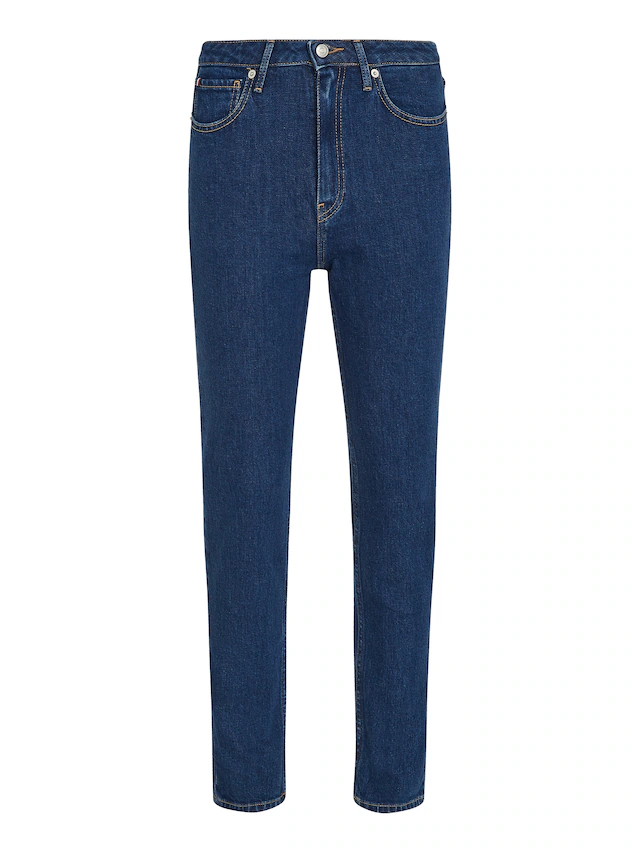 Tommy Hilfiger Slim-fit-Jeans »Slim Cigarette High Waist« mit Logo-Badge, in blauer Waschung