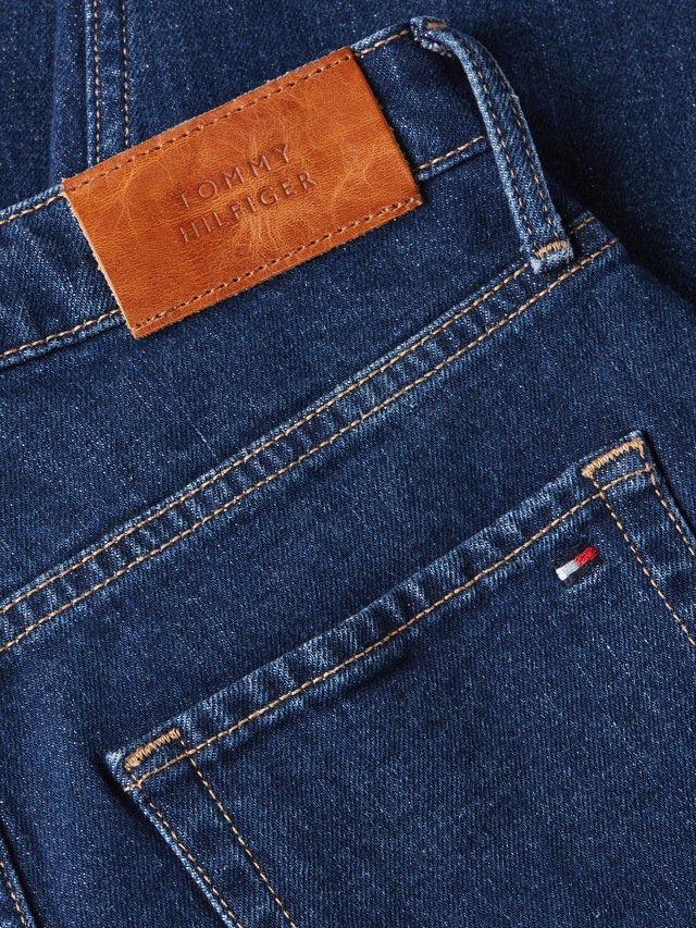 Tommy Hilfiger Slim-fit-Jeans »Slim Cigarette High Waist« mit Logo-Badge, in blauer Waschung
