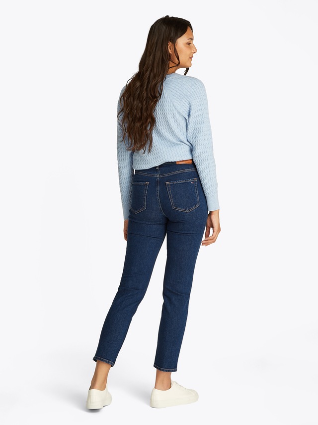 Tommy Hilfiger Slim-fit-Jeans »Slim Cigarette High Waist« mit Logo-Badge, in blauer Waschung