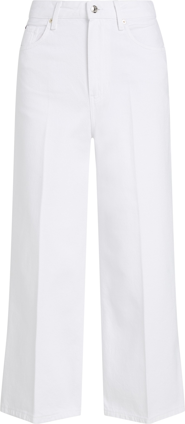 Tommy Hilfiger Weite Jeans »WIDE LEG HW LOU« mit Logo-Badge, mit Nieten, mit Bügelfalten