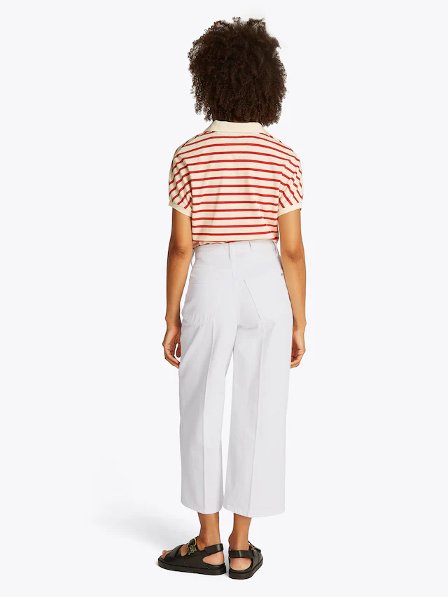 Tommy Hilfiger Weite Jeans »WIDE LEG HW LOU« mit Logo-Badge, mit Nieten, mit Bügelfalten