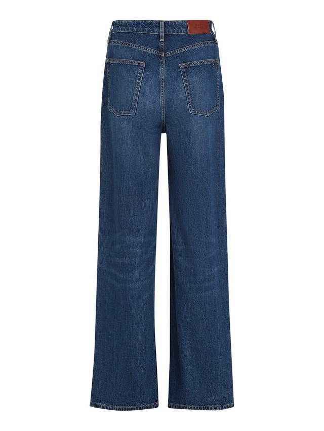 Tommy Hilfiger Weite Jeans »WIDE LEG HW LOU« mit Logo-Badge, mit Nieten, mit Bügelfalten