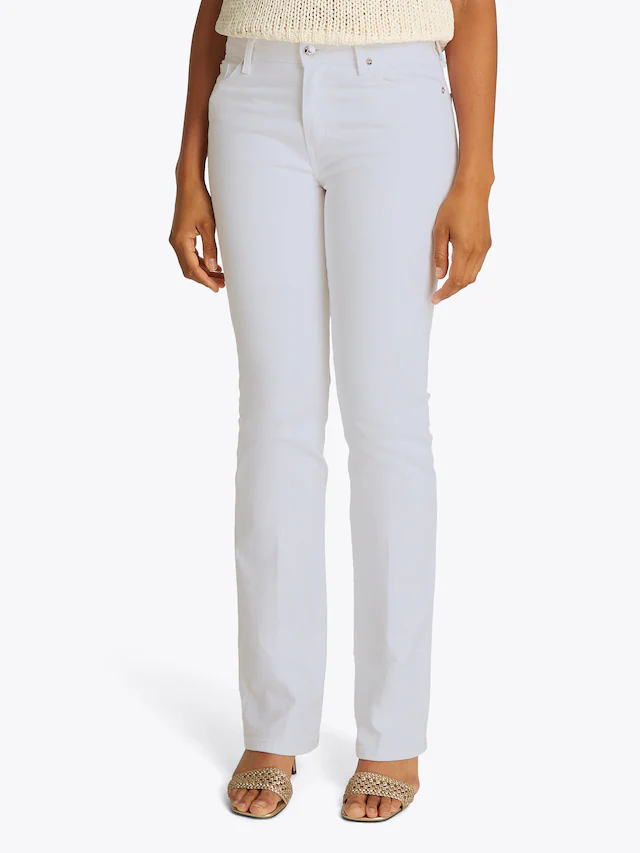 Tommy Hilfiger Bootcut-Jeans »Bootcut Regular Waist« mittlere normale Leibhöhe, mit Bügelfalten, mit Nieten