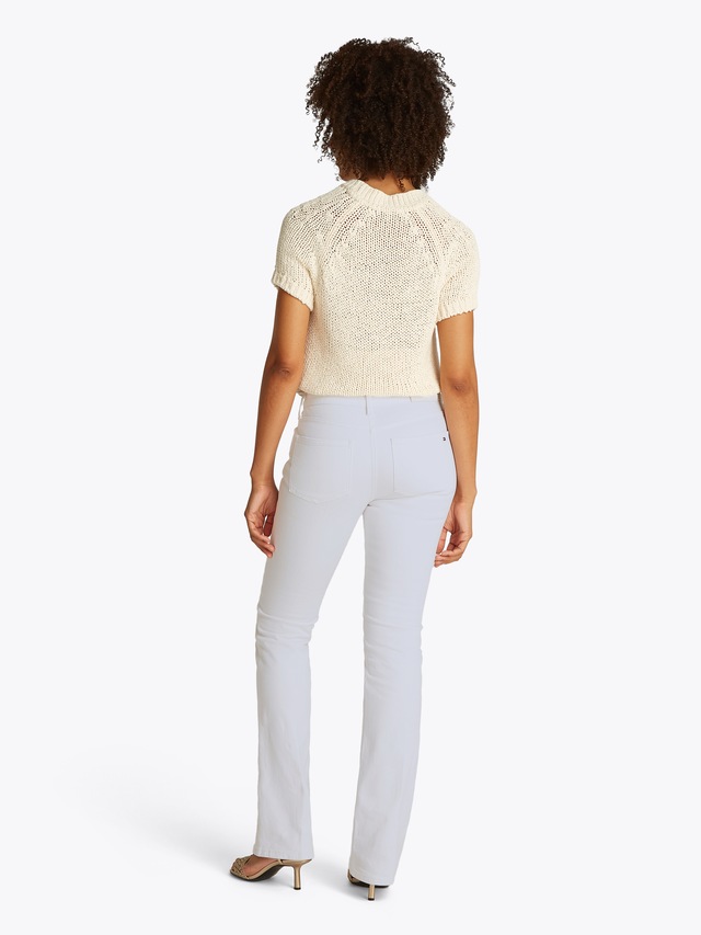 Tommy Hilfiger Bootcut-Jeans »Bootcut Regular Waist« mittlere normale Leibhöhe, mit Bügelfalten, mit Nieten