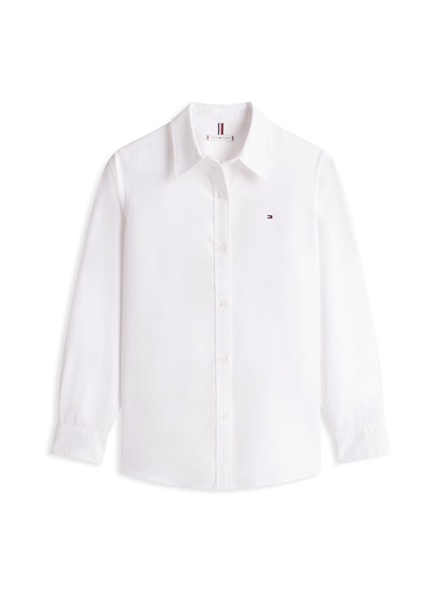 Tommy Hilfiger Hemdbluse »OXFORD RELAXED FIT SHIRT mit Hemdblusenkragen und Stickerei« Baumwolle, relaxed fit