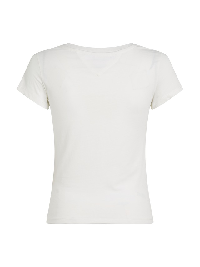 Tommy Jeans Kurzarmshirt »TJW SLIM V-NECK TEE« mit Logo-Stickerei