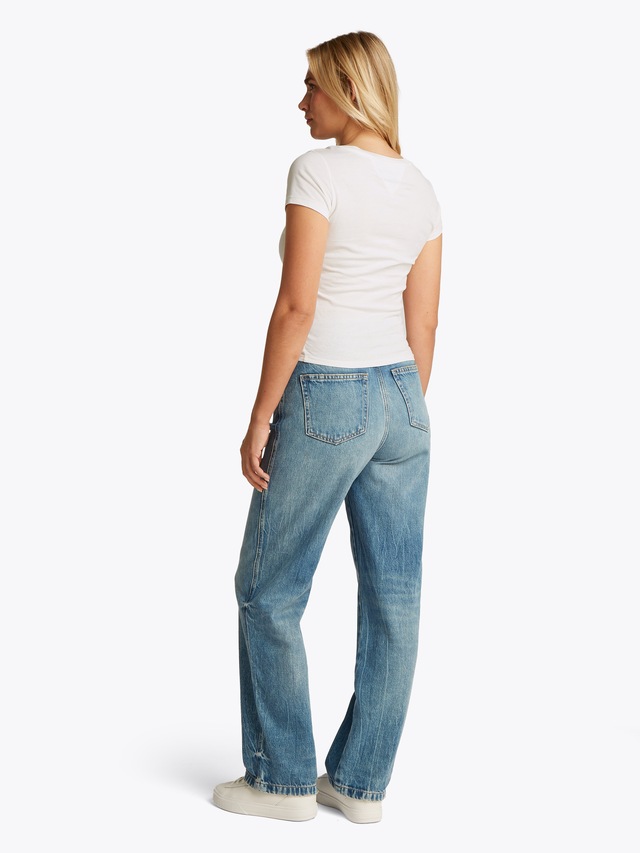 Tommy Jeans Kurzarmshirt »TJW SLIM V-NECK TEE« mit Logo-Stickerei