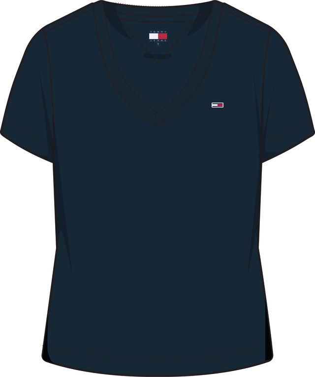 Tommy Jeans Kurzarmshirt »TJW SLIM V-NECK TEE« mit Logo-Stickerei