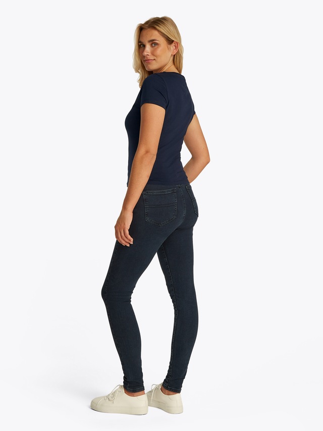 Tommy Jeans Kurzarmshirt »TJW SLIM V-NECK TEE« mit Logo-Stickerei