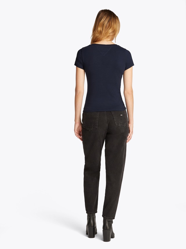 Tommy Jeans Kurzarmshirt »TJW SLIM V-NECK TEE« mit Logo-Stickerei