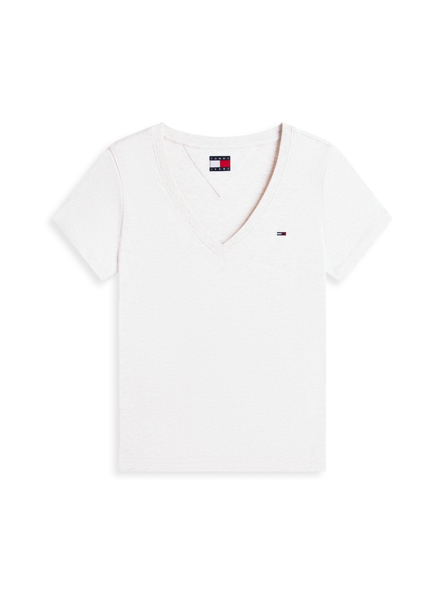Tommy Jeans Kurzarmshirt »TJW SLIM V-NECK TEE« mit Logo-Stickerei