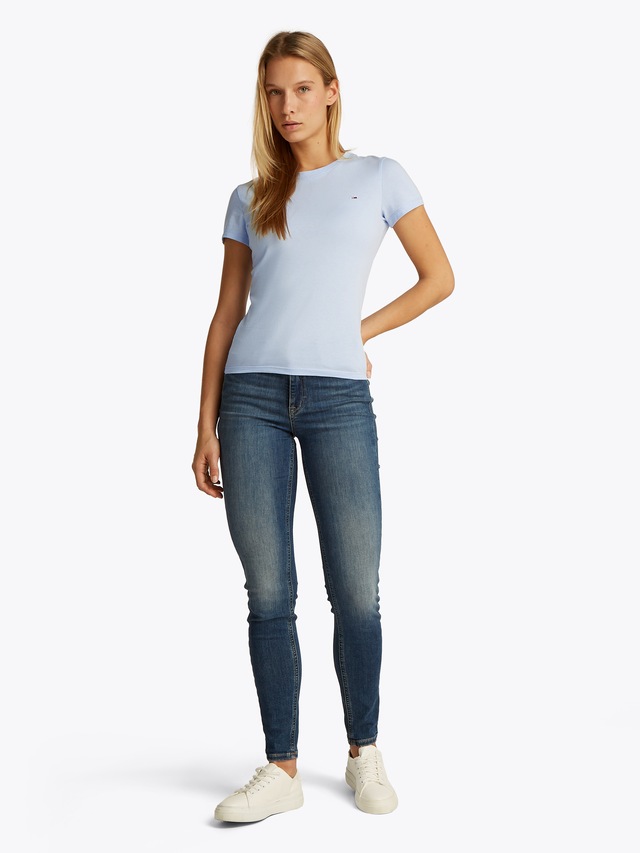 Tommy Jeans Kurzarmshirt »TJW SLIM C-NECK TEE« mit Logo-Stickerei