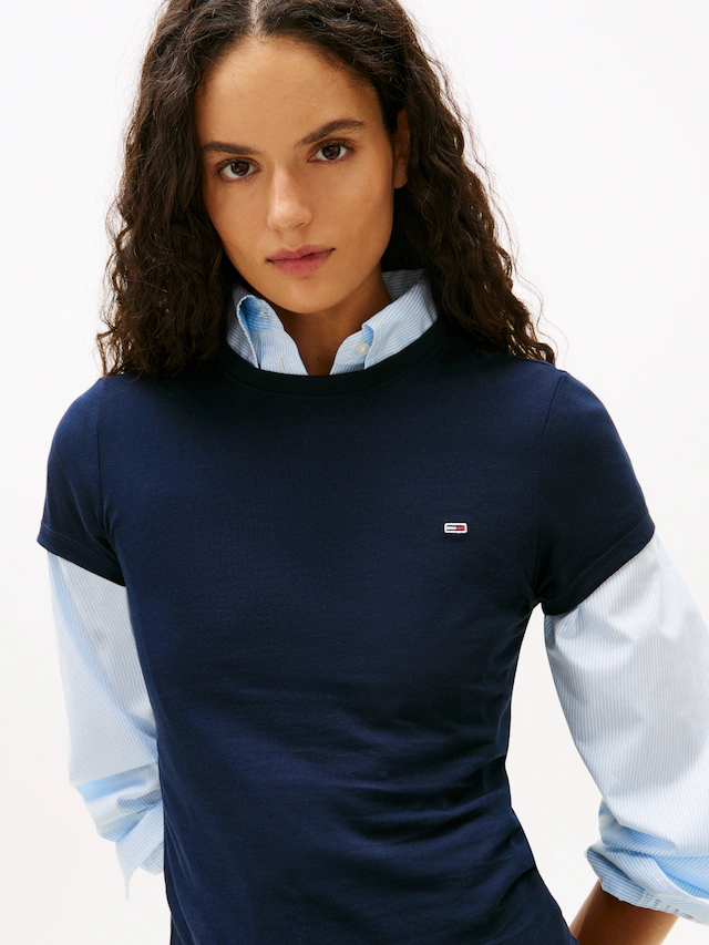 Tommy Jeans Kurzarmshirt »TJW SLIM C-NECK TEE« mit Logo-Stickerei