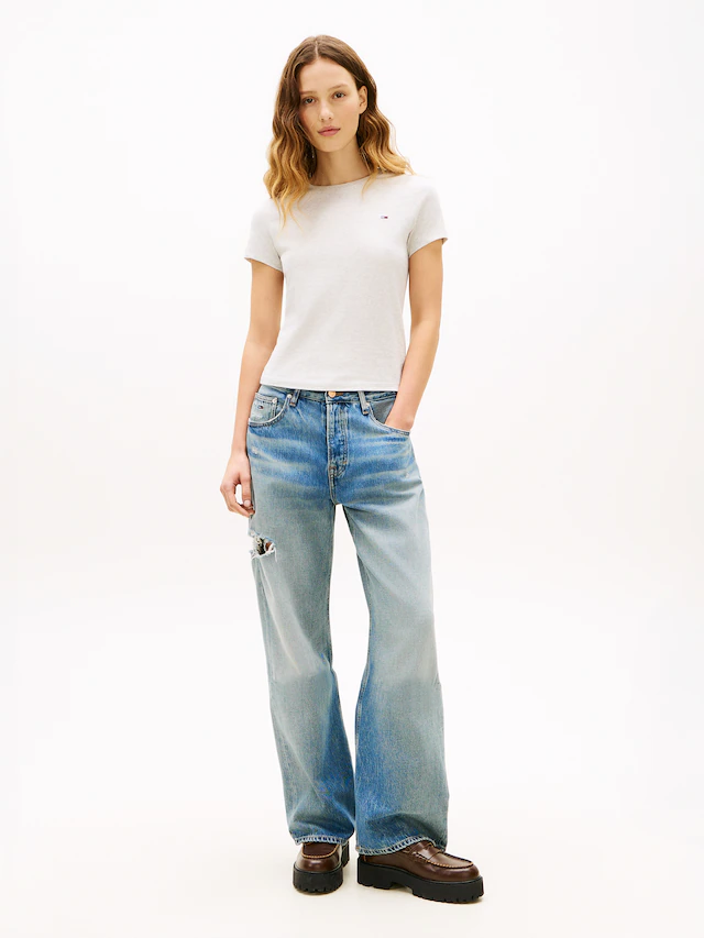 Tommy Jeans Kurzarmshirt »TJW SLIM C-NECK TEE« mit Logo-Stickerei