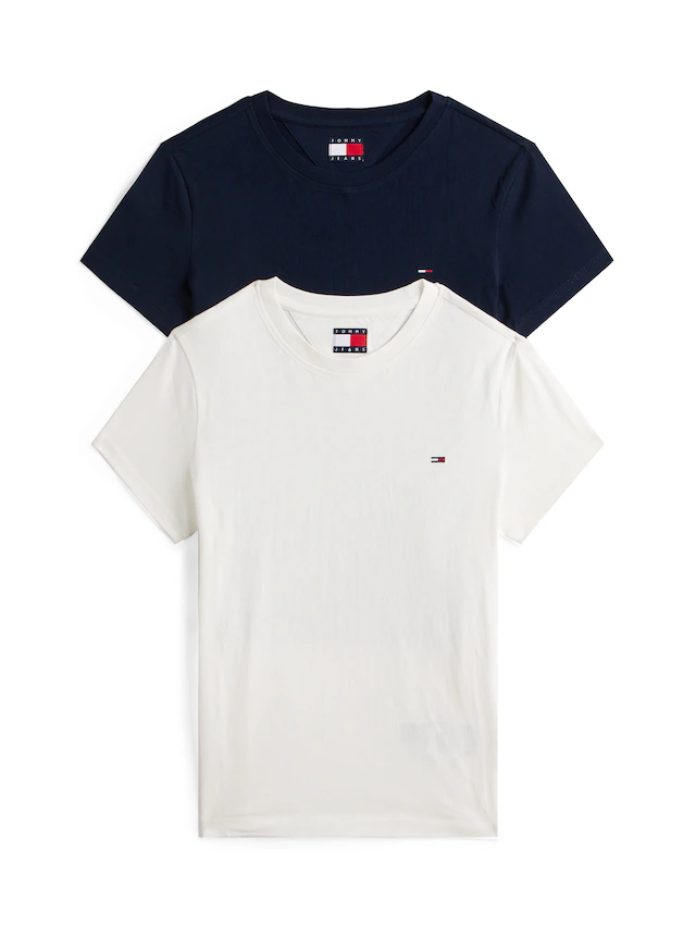 Tommy Jeans T-Shirt »TJW 2PACK C-NECK TEE« Packung, 2er, 2 Stk. mit Logo-Stickerei