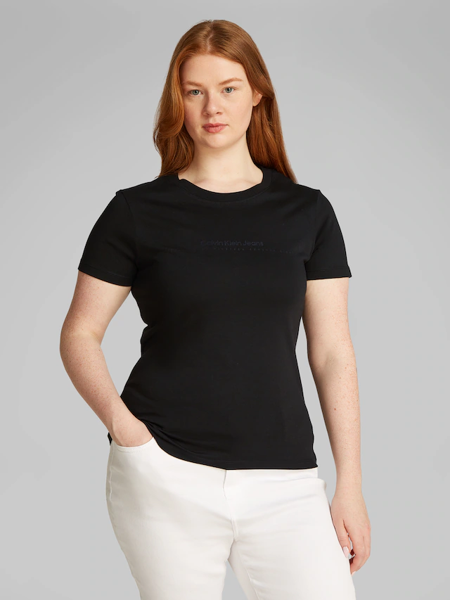 Calvin Klein Jeans Plus T-Shirt »PLUS INSTIT GRAPHIC SLIM TEE« in großen Größen, Logoschriftzug