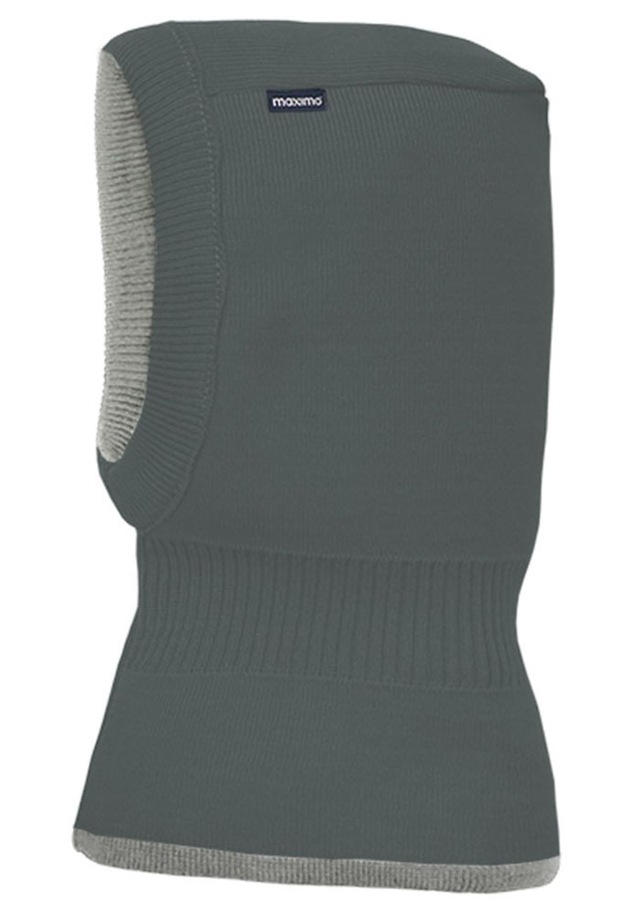 MAXIMO Wendemütze reine Merinowolle, reversible, doppelt gestrickt, Ausgenähtes Halsteil