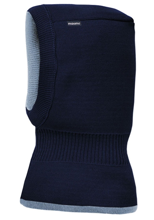 MAXIMO Wendemütze reine Merinowolle, reversible, doppelt gestrickt, Ausgenähtes Halsteil