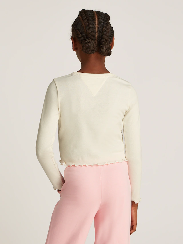 Tommy Hilfiger Langarmshirt »SLUB KNIT TOP LS« mit gewelltem Saum