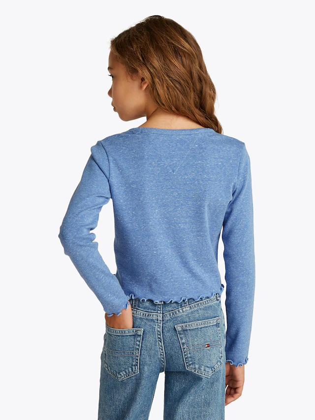 Tommy Hilfiger Langarmshirt »SLUB KNIT TOP LS« mit gewelltem Saum