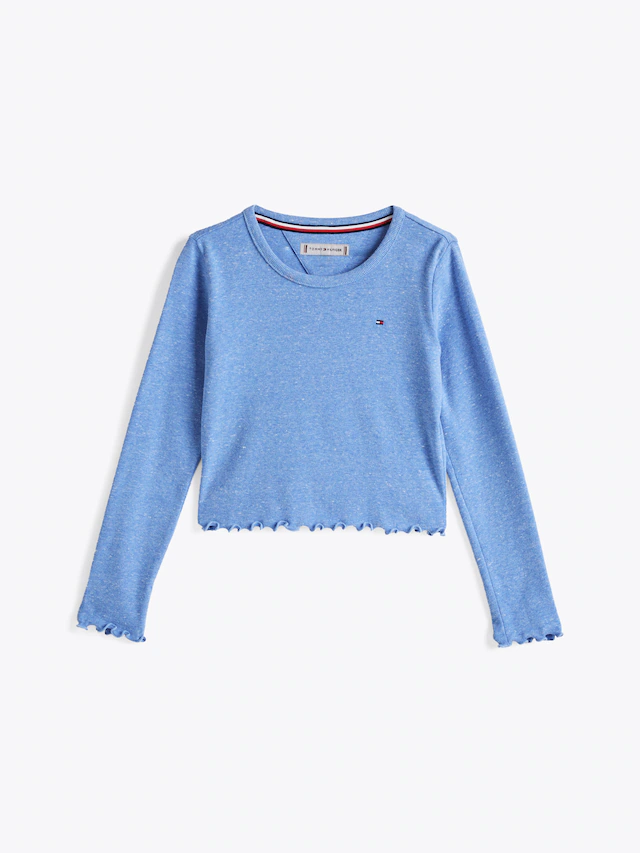 Tommy Hilfiger Langarmshirt »SLUB KNIT TOP LS« mit gewelltem Saum