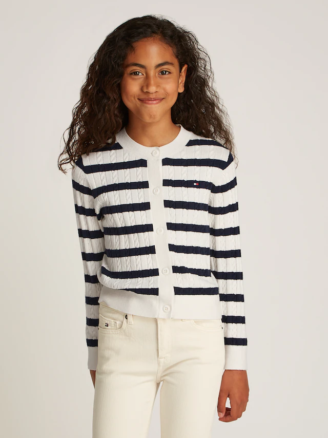 Tommy Hilfiger Strickjacke »MINI CABLE CARDIGAN« mit kleinem Zopfmuster
