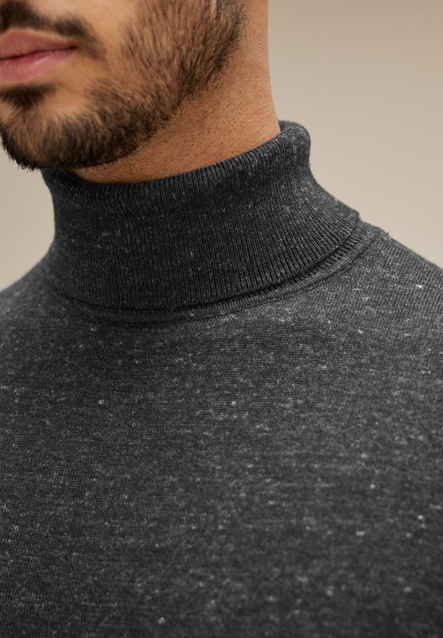 STREET ONE MEN Rollkragenpullover in Melange Optik
