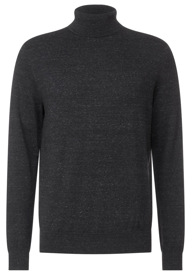 STREET ONE MEN Rollkragenpullover in Melange Optik