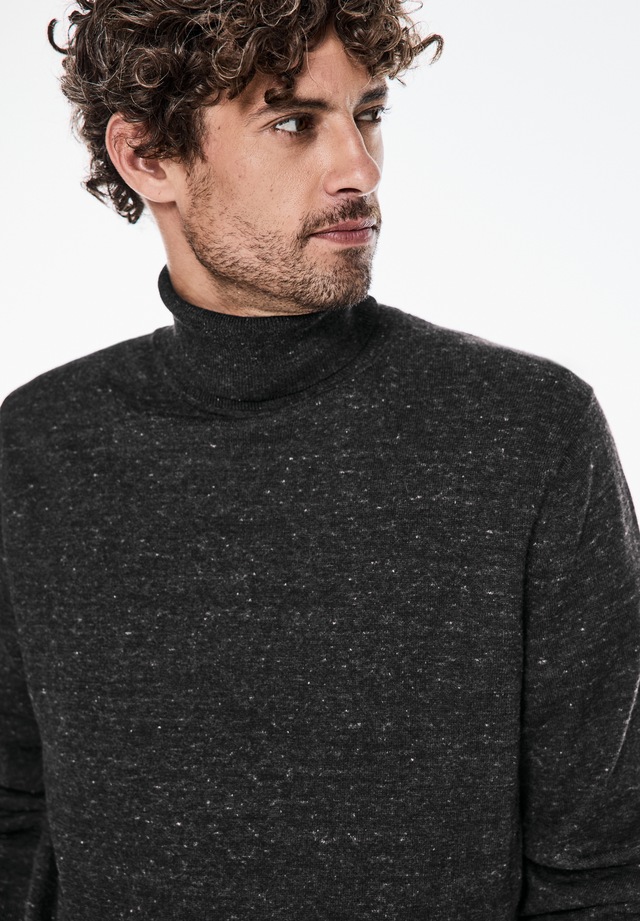 STREET ONE MEN Rollkragenpullover in Melange Optik