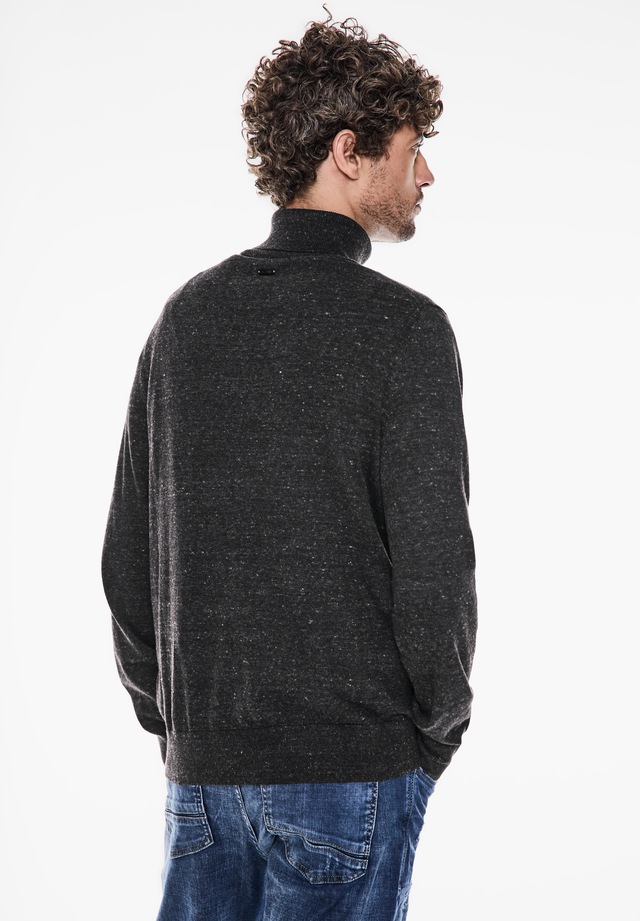 STREET ONE MEN Rollkragenpullover in Melange Optik