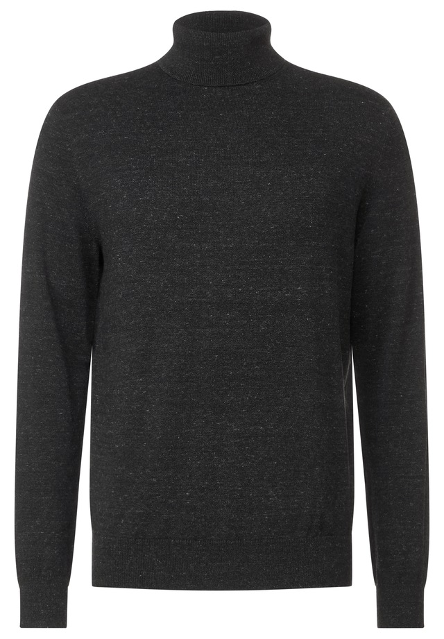 STREET ONE MEN Rollkragenpullover in Melange Optik